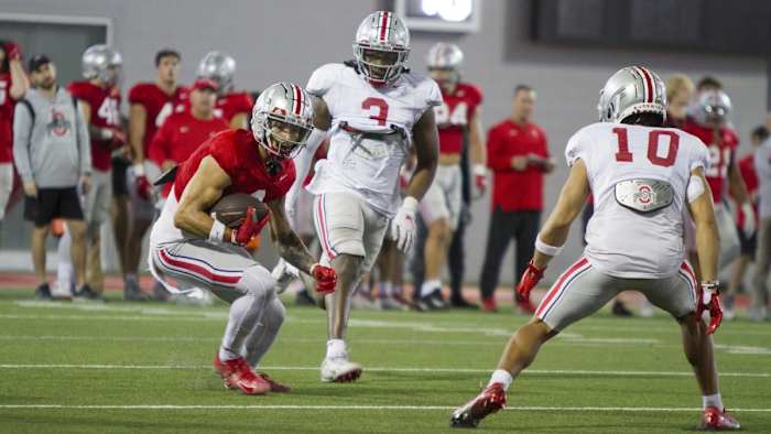 9. Emeka Egbuka, Teradja Mitchell and Cameron Martinez